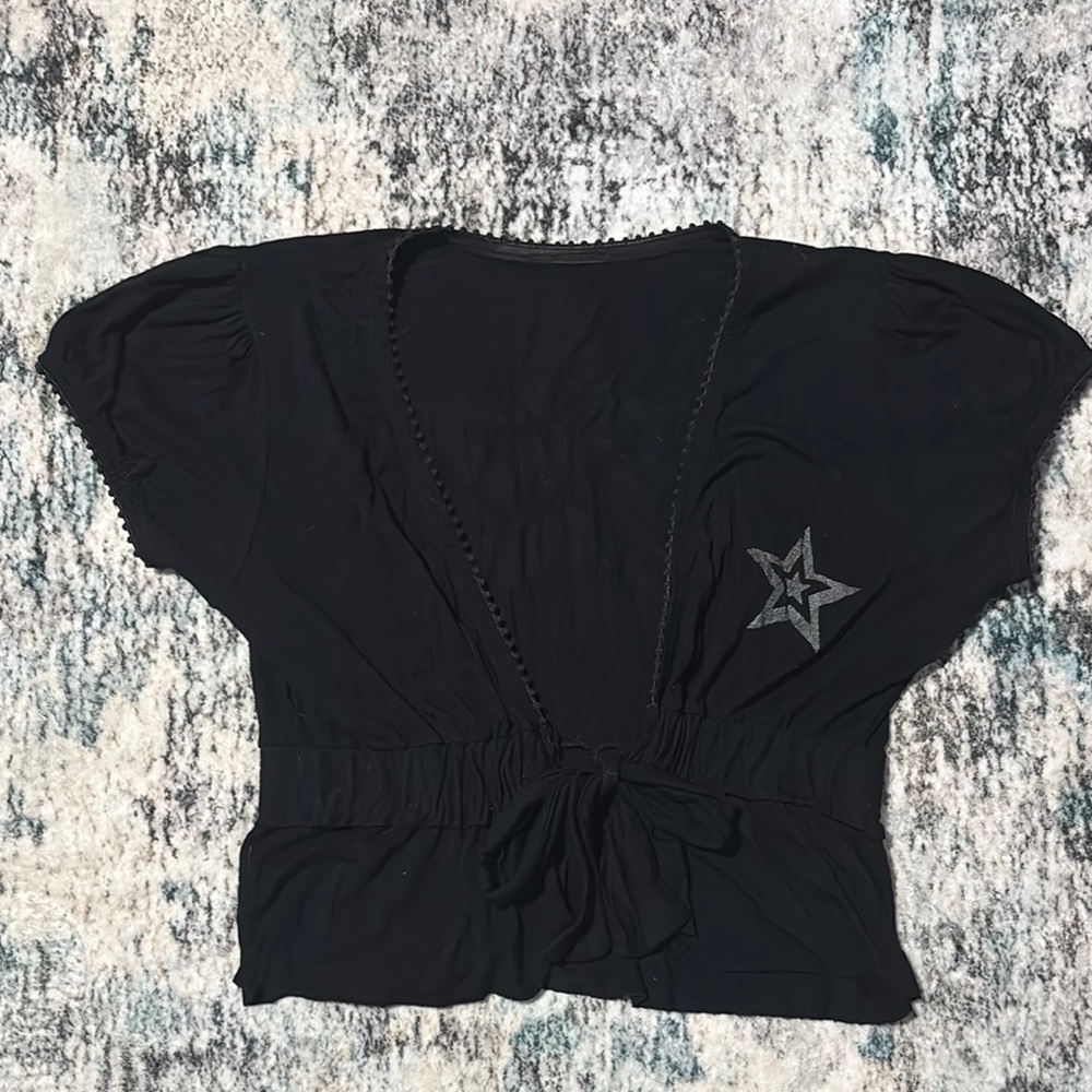 Black Star Embellished Women's Top